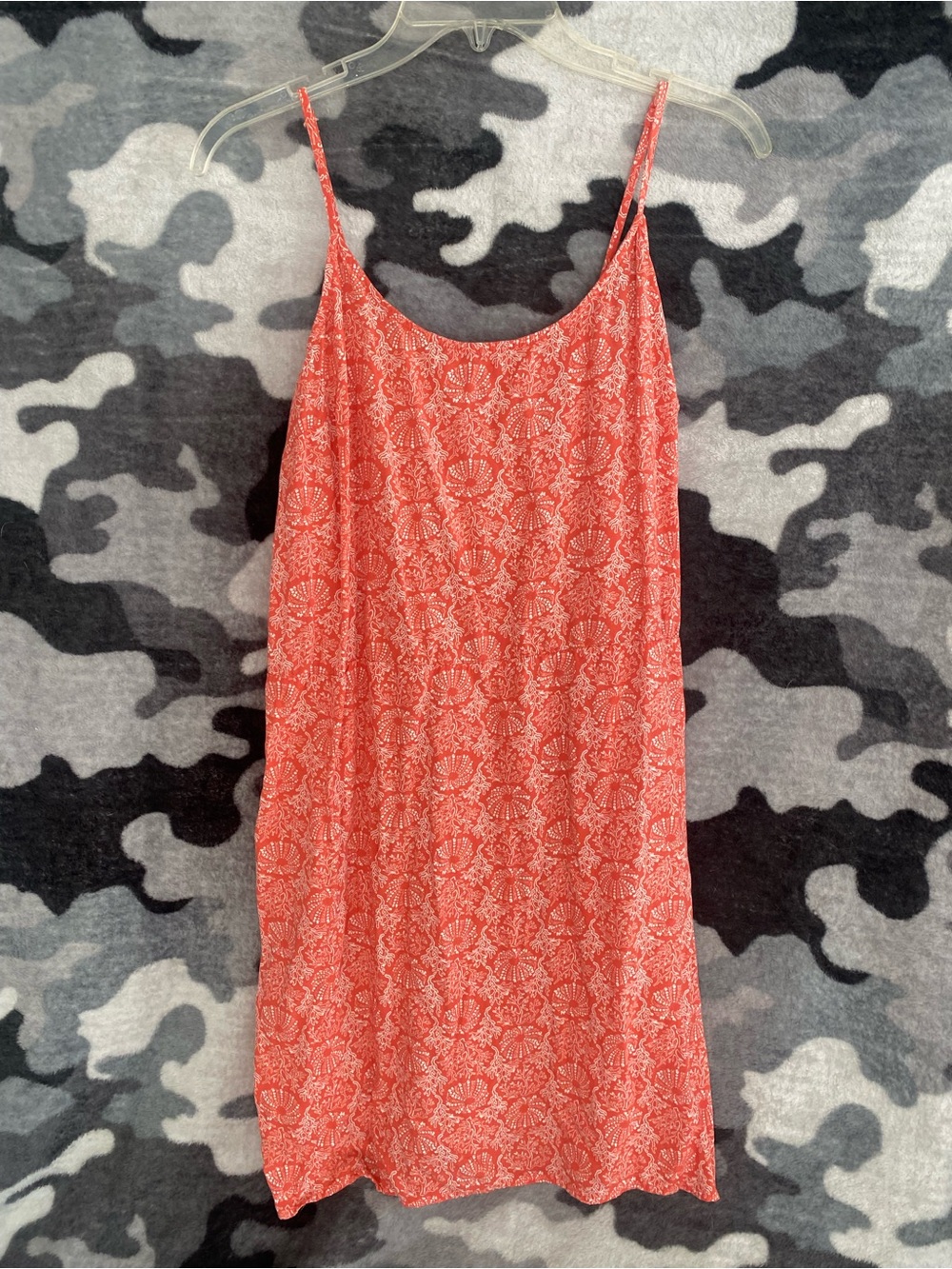 Old Navy Coral Shell-Print Slip Dress